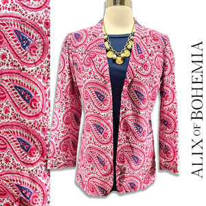 Alix of Bohemia NWT Rasha Medium Blazer - Paisley Puff Sleeve Women's Jacket Med